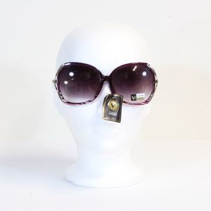 VG Designer Black & Silver Luxury Women's Sunglasses NWT